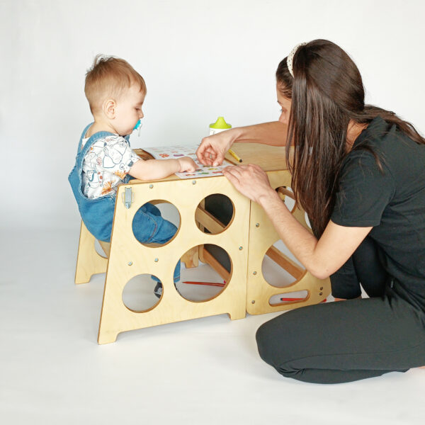 learning tower 3in1 Foldable, Lernturm 3in1, lernturm klappbar, tour d'observation 3en1, tour Montessori, montessori turm, montessori tower, kitchen tower, 3