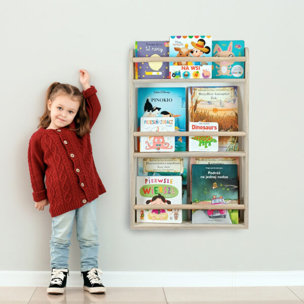 Book shelf for children, kids bookcase, wall bookshelf, children's bookshelf, children's room bookcase, 2