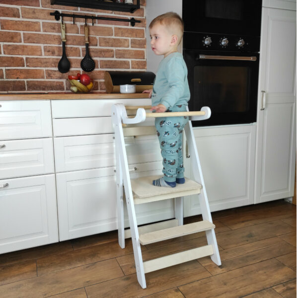 Learning Tower Foldable white, white learning tower foldable, kitchen tower white, White learning towers, 8