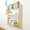 Children's Bookshelf, Wall-Mounted Bookshelf, White MDF Bookshelf, Kids Book Storage, Nursery Bookshelf, Easy Assembly Bookshelf, Toddler Bookshelf.