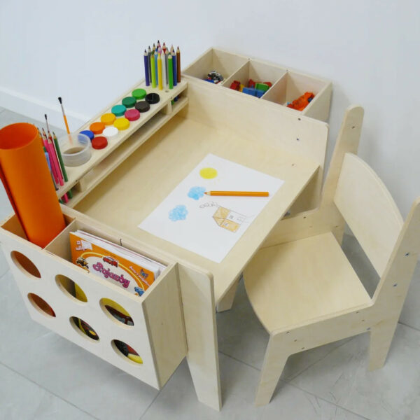 Adjustable kids desk, Kids desk and chair set, Montessori furniture, Wooden kids desk, Kids craft table, Toddler desk and chair, Desk for toddlers, Children's study table, Kids furniture with storage, Ergonomic kids desk, Activity table for kids, Natural wood furniture for kids, Handmade kids furniture