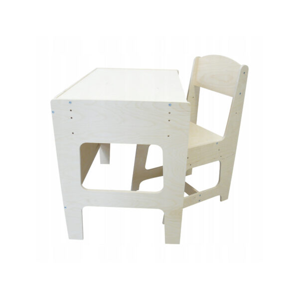 Adjustable wooden chair for kids aged 7–12