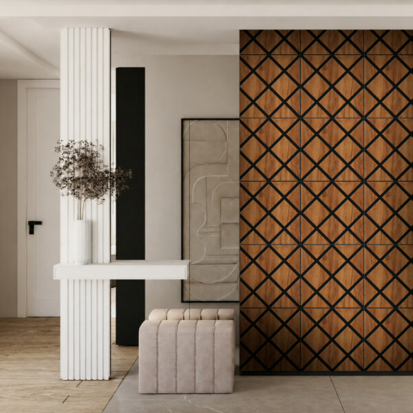 3d wall panels, wall panel decor, oak wall panels, white wall decor, panneaux muraux 3D, panneau mural bois, decor mural moderne, mur accent salon