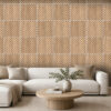 panneau mural 3d blanc et chene, design lamelles 45 degres, decoration murale, moderne bois, panneau mural effet chene, alternative moderne aux lamelles, panneau mural premium