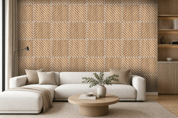 panneau mural 3d blanc et chene, design lamelles 45 degres, decoration murale, moderne bois, panneau mural effet chene, alternative moderne aux lamelles, panneau mural premium